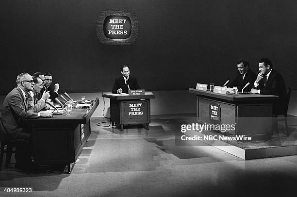 Democratic National Convention -- Pictured: Panelists Chicago Daily News' Peter Lisagor, New York Times' John Finney, Washington Posts' David S....