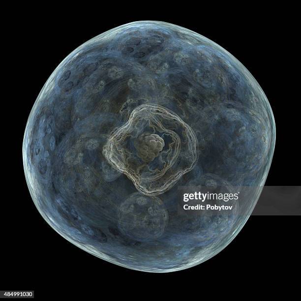 cell on a black background - cell division stock illustrations