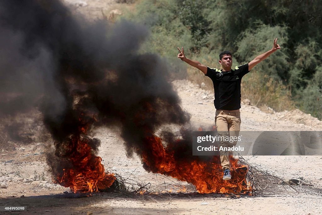 Palestinians protest separation wall in Bethlehem, West Bank