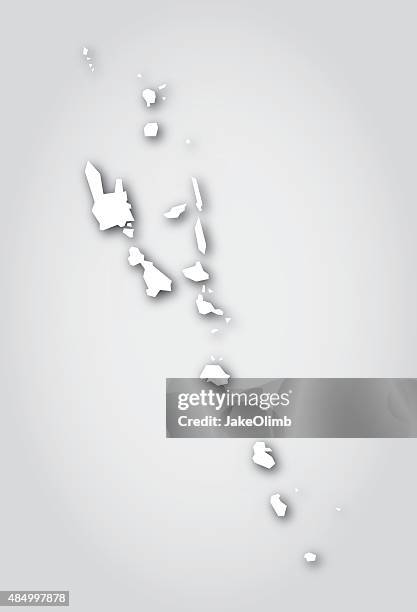 vanuatu silhouette white - vanuatu stock illustrations