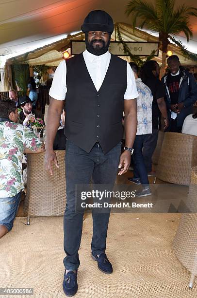 Gregory Porter attends day 2 of CIROC & MAHIKI backstage at V Festival at at Hylands Park on August 23, 2015 in Chelmsford, England.