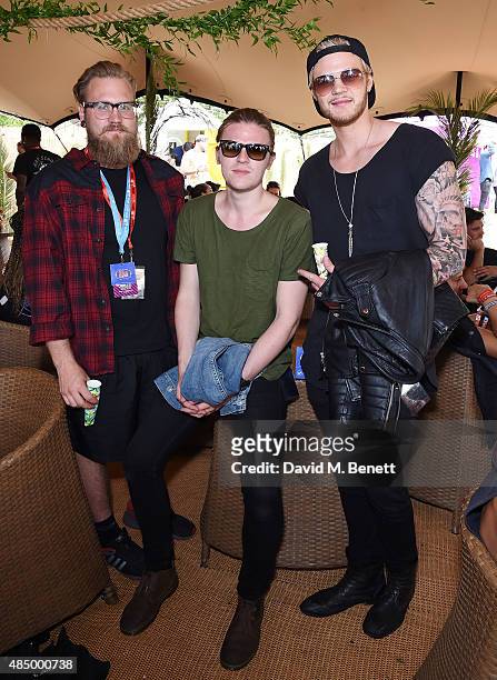 Joel Peat of Lawson attends day 2 of CIROC & MAHIKI backstage at V Festival at at Hylands Park on August 23, 2015 in Chelmsford, England.