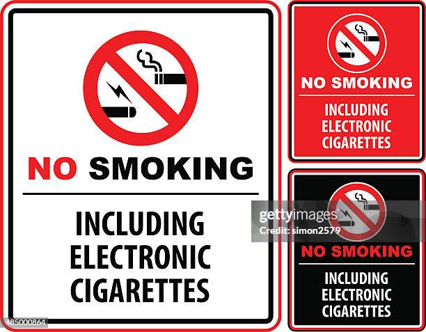 no smoking sign set - smoking room stock illustrations