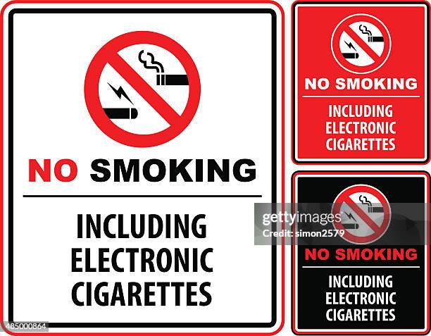 no smoking sign set - time change stock illustrations