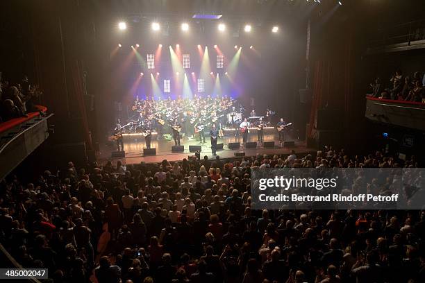 Members of 'Chico & The Gypsies' : Rey , Babato, Joseph, Kema , Mounin, Chico , Kassaka and Tane perform whyle their Concert with 50 gypsy guitars at...