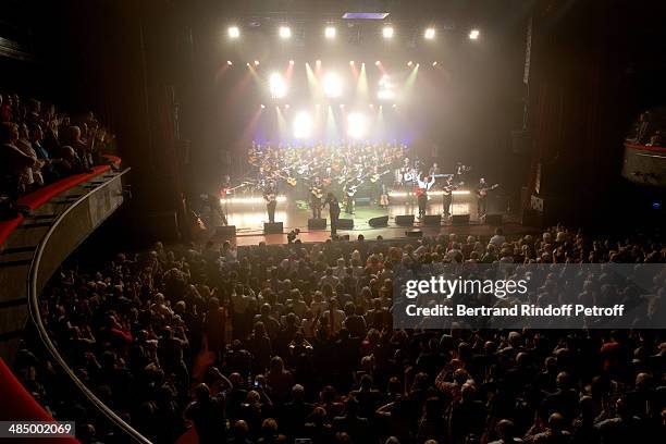 Members of 'Chico & The Gypsies' : Rey , Babato, Joseph, Kema , Mounin, Chico , Kassaka and Tane perform whyle their Concert with 50 gypsy guitars at...