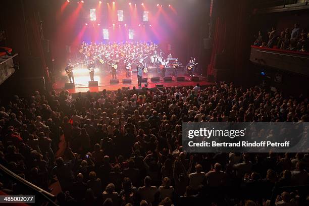 Members of 'Chico & The Gypsies' : Rey , Babato, Joseph, Kema , Mounin, Chico , Kassaka and Tane perform whyle their Concert with 50 gypsy guitars at...