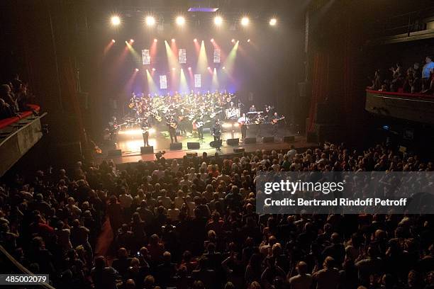 Members of 'Chico & The Gypsies' : Rey , Babato, Joseph, Kema , Mounin, Chico , Kassaka and Tane perform whyle their Concert with 50 gypsy guitars at...