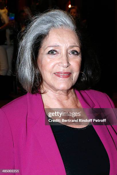 Writer Francoise Fabian attends the Concert of 'Chico & The Gypsies' with 50 gypsy guitars at L'Olympia on April 14, 2014 in Paris, France.