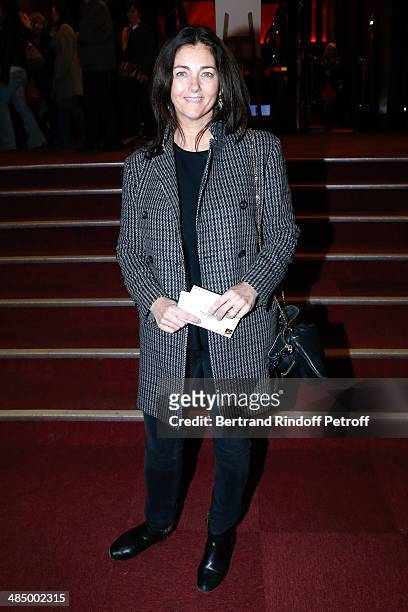 Actress Cristiana Reali attends the Concert of 'Chico & The Gypsies' with 50 gypsy guitars at L'Olympia on April 14, 2014 in Paris, France.