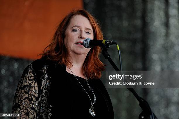 Singer Mary Coughlan performs on stage at the Irish Redhead Convention which celebrates everything to do with red hair held in the village of...