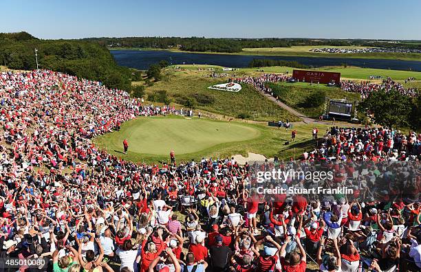 General view of the 16th green during the final round of the Made in Denmark at Himmerland Golf & Spa Resort on August 23, 2015 in Aalborg, Denmark.