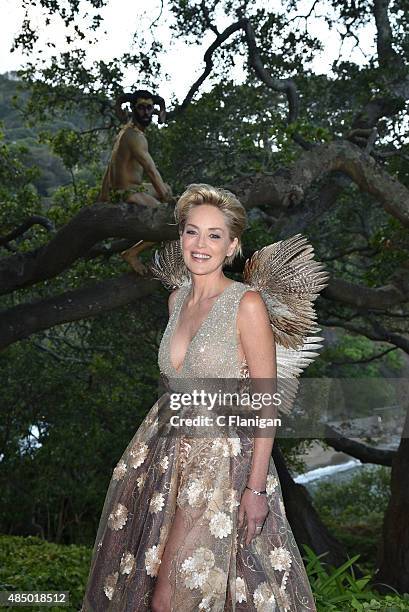 Actress Sharon Stone attends the Fourth Annual Hotbed Gala at The Drever Estate on August 22, 2015 in Tiburon, California.