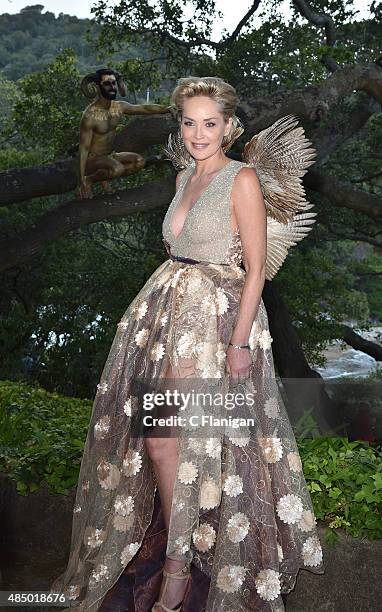 Actress Sharon Stone attends the Fourth Annual Hotbed Gala at The Drever Estate on August 22, 2015 in Tiburon, California.