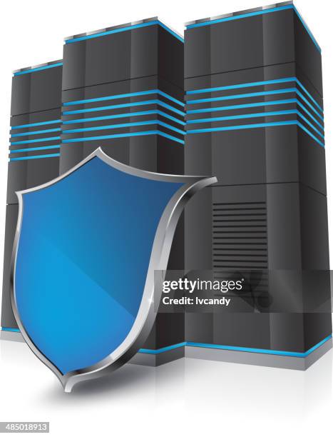 server security - super computer concept stock illustrations