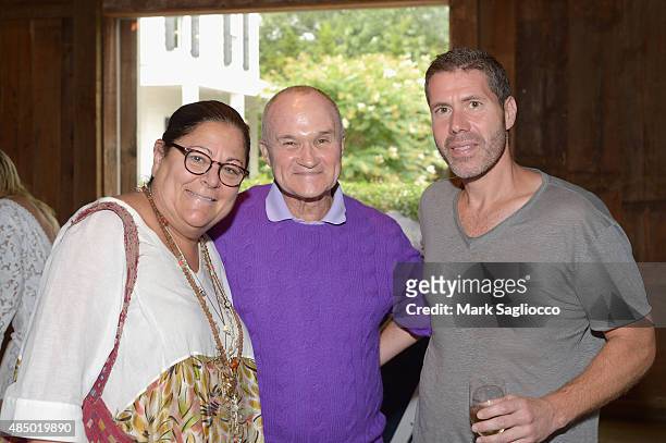 Fern Mallis, former NYC police commissioner Ray Kelly and director at Avo Construction Rocco Basile attend DuJour's Jason Binn Hamptons brunch...