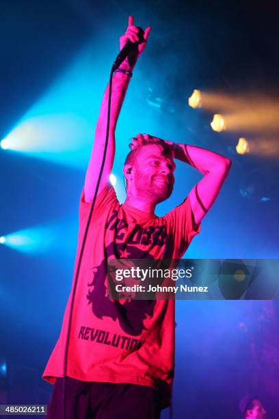 Bert McCracken of The Used performs at the Best Buy Theater on April 15, 2014 in New York City.