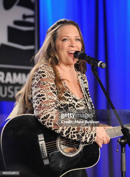 Singer Carlene Carter performs during The Drop: Carlene Carter at The GRAMMY Museum on April 15, 2014 in Los Angeles, California.