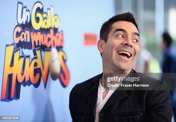 Actor Omar Chaparro arrives at the Un Gallo Con Muchos Huevos U.S. Premiere at Regal Cinemas L.A. Live on August 23, 2015 in Los Angeles, California.