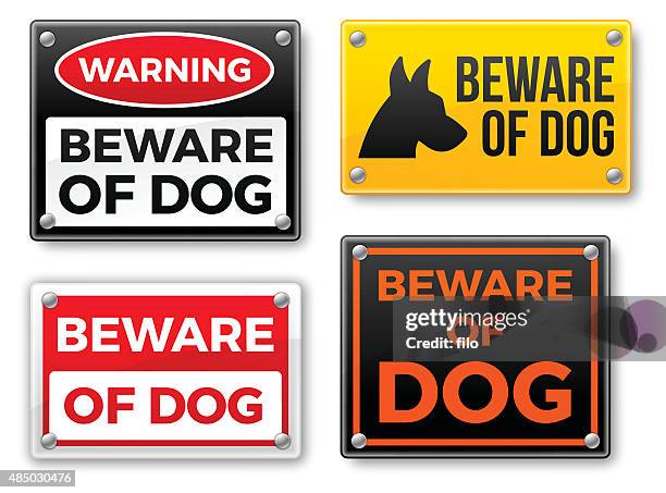 beware of dog signs - beware of dog stock illustrations