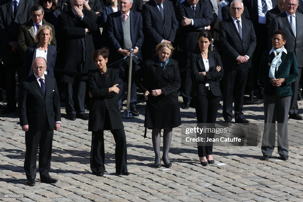 Ceremony At The Invalides In Paris Paying Tribute To Dominique Baudis