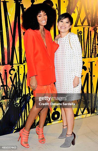 Singer Solange Knowles and Creative Director and designer of J. Choo Limited Sandra Choi attend Launch Of CHOO.08 hosted by Jimmy Choo's Sandra Choi...