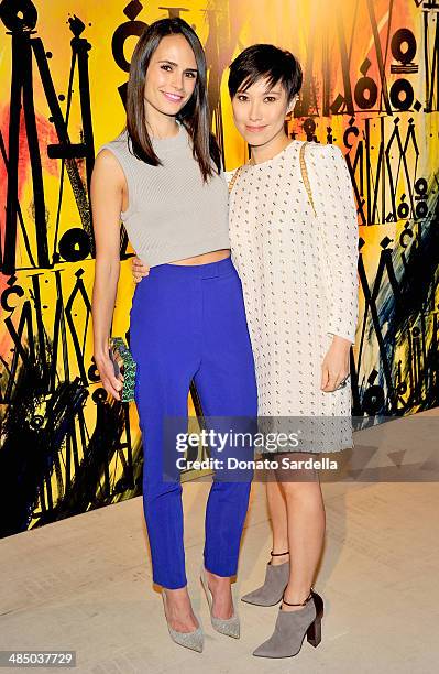 Actress Jordana Brewster and Creative Director and designer of J. Choo Limited Sandra Choi attend Launch Of CHOO.08 hosted by Jimmy Choo's Sandra...