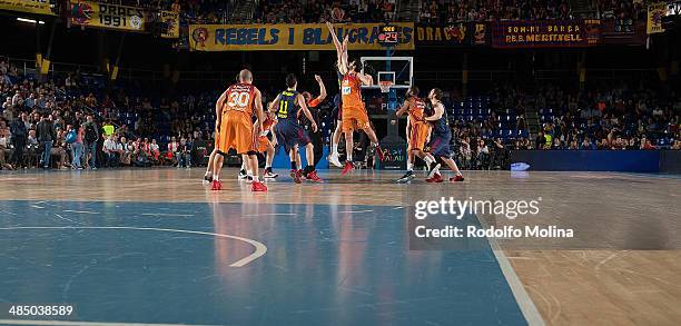 Furkan Aldemir, #19 of Galatasaray Liv Hospital Istanbul in action during the Turkish Airlines Euroleague Basketball Play Off Game 1 between FC...