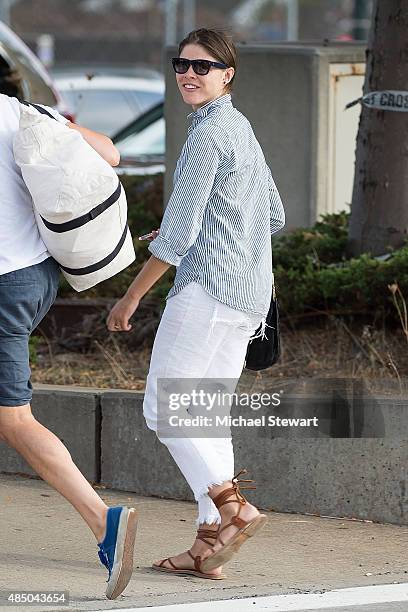 Emily Weiss seen at the Air Pegasus West 30th Street Heliport on August 23, 2015 in New York City.