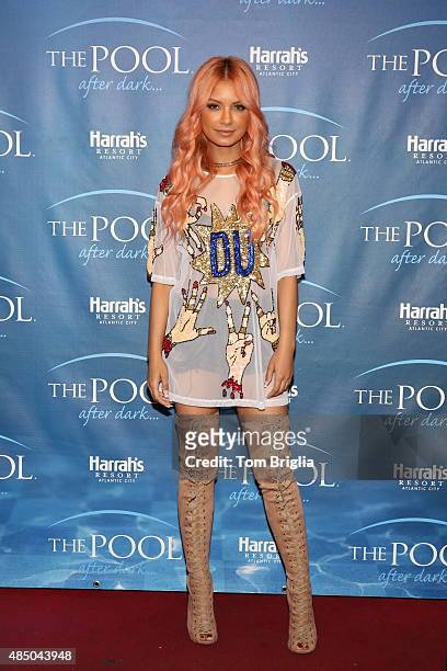 Havana Brown attends The Pool After Dark event at Harrah's Resort on Saturday August 22, 2015 in Atlantic City, New Jersey.