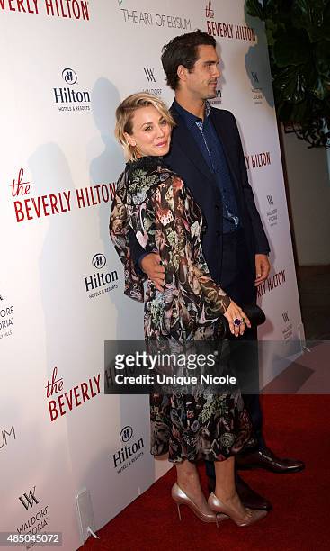 Kaley Cuoco-Sweeting with husband Ryan Sweeting attend The Beverly Hilton celebrates 60 years with a diamond anniversary party at The Beverly Hilton...