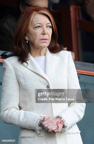 Bedy Moratti attends the Serie A match UC Sampdoria and FC Internazionale Milano at Stadio Luigi Ferraris on April 13, 2014 in Genoa, Italy.