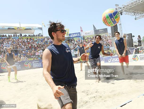 Josh Hutcherson attends the ASICS World Series of Volleyball - celebrity charity match held on August 23, 2015 in Long Beach, California.