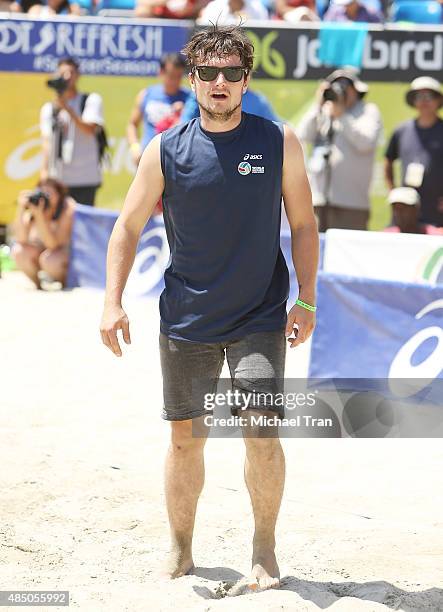 Josh Hutcherson attends the ASICS World Series of Volleyball - celebrity charity match held on August 23, 2015 in Long Beach, California.