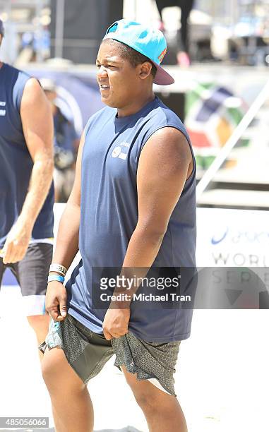 Kyle Massey attends the ASICS World Series of Volleyball - celebrity charity match held on August 23, 2015 in Long Beach, California.