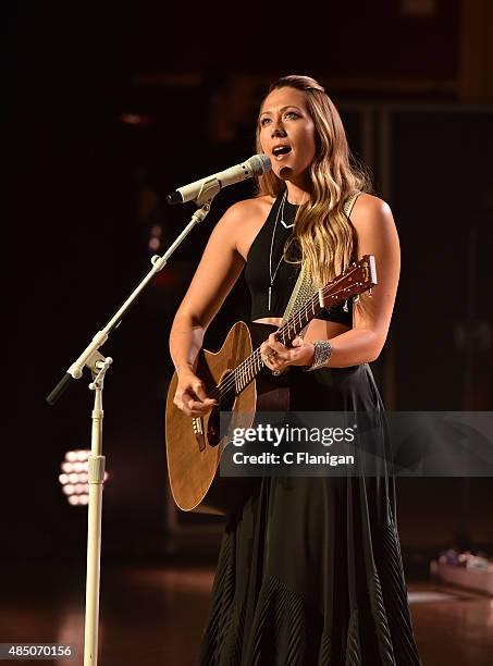 Colbie Caillat performs during the 'Girls Night Out, Boys Can Come Too Tour' at Weill Hall - Green Music Center, Sonoma State University on August...