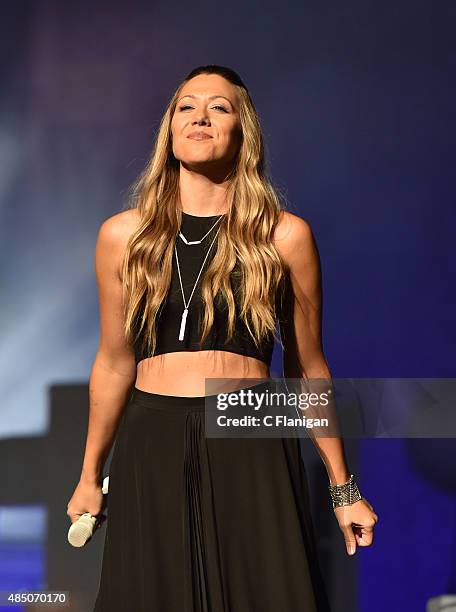 Colbie Caillat performs during the 'Girls Night Out, Boys Can Come Too Tour' at Weill Hall - Green Music Center, Sonoma State University on August...