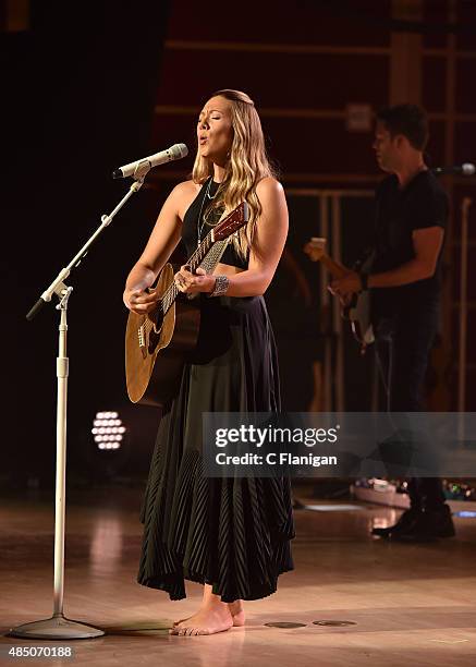 Colbie Caillat performs during the 'Girls Night Out, Boys Can Come Too Tour' at Weill Hall - Green Music Center, Sonoma State University on August...