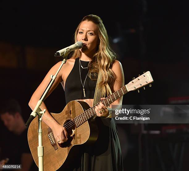 Colbie Caillat performs during the 'Girls Night Out, Boys Can Come Too Tour' at Weill Hall - Green Music Center, Sonoma State University on August...