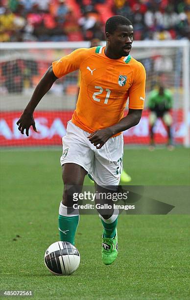 Emmanuel Eboue of Ivory Coast in action during the Nelson Mandela Challenge match between South Africa and Ivory Coast at Nelson Mandela Bay Stadium...