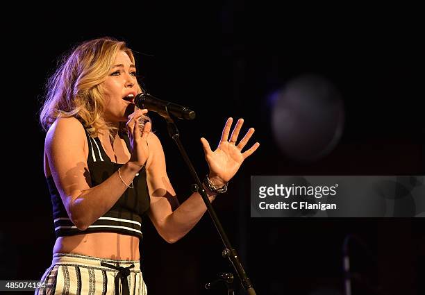 Rachel Platten performs during the 'Girls Night Out, Boys Can Come Too Tour' at Weill Hall - Green Music Center, Sonoma State University on August...
