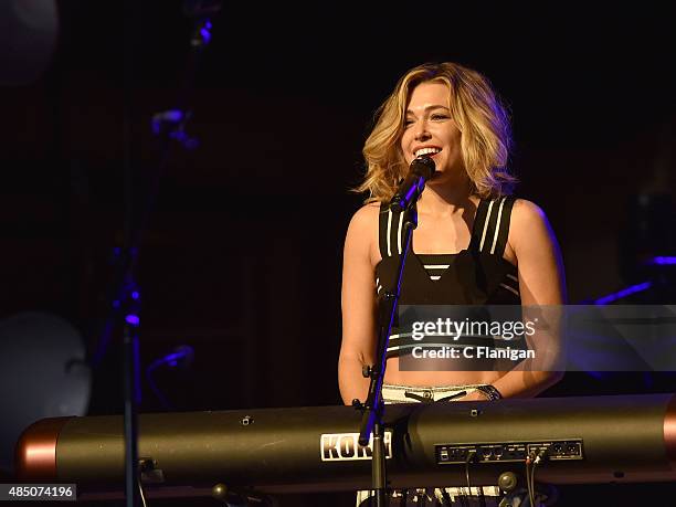 Rachel Platten performs during the 'Girls Night Out, Boys Can Come Too Tour' at Weill Hall - Green Music Center, Sonoma State University on August...