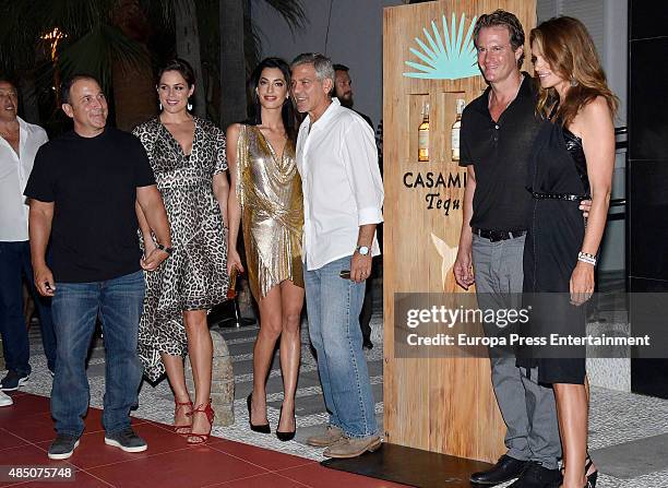 Michael Meldman, Monica Gambee, Amal Alamuddin, George Clooney, Rande Gerber and Cindy Crawford host the official launch of Casamigos Tequila in...