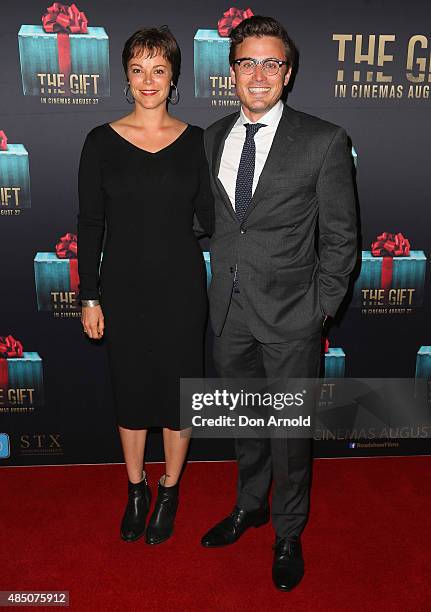 Matilda Brown and James Tobin arrive ahead of 'The Gift' Sydney Premiere at Event Cinemas George Street on August 24, 2015 in Sydney, Australia.