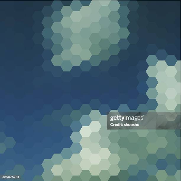 abstract blue hexagon pattern background - globe grid vector stock illustrations