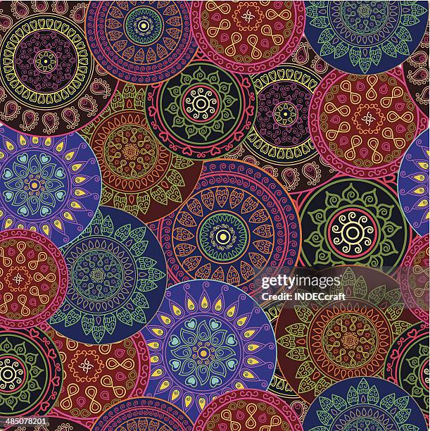 seamless design - mandala pattern stock illustrations