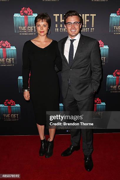 Matilda Brown and James Tobin arrive ahead of 'The Gift' Sydney Premiere at Event Cinemas George Street on August 24, 2015 in Sydney, Australia.