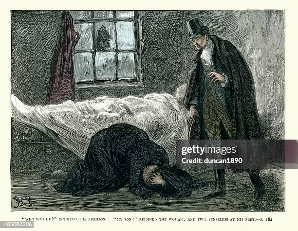 ilustraciones, imágenes clip art, dibujos animados e iconos de stock de charles dickens-sketches por boz - hyperventilation