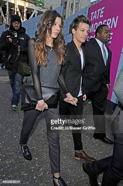Louis Tomlinson and Eleanor Calder are seen on February 17, 2013 in London, United Kingdom.