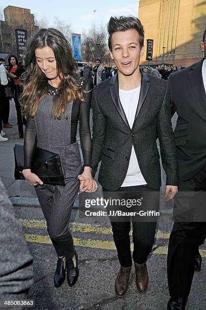 Louis Tomlinson and Eleanor Calder are seen on February 17, 2013 in London, United Kingdom.